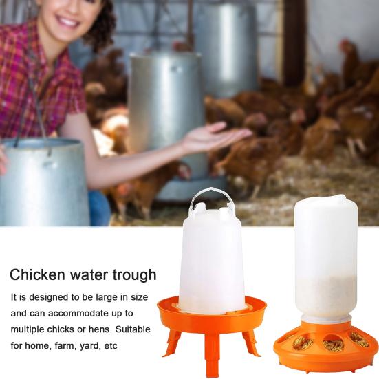 Chicken Feeder Foldable Legs Design Chicken Waterer Large Capacity Poultry Water Feeder for Home Farm Yard