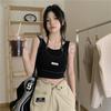 Women Black Tank Tops Vest Backless Sling Vest Fashion Daily Inner Tops Club Party Wear Square Neck T-shirts For Lady Sexy Crop Vest