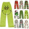 Women's Fashion Casual Christmas Printed Pants Plush Home Sleeping Pants