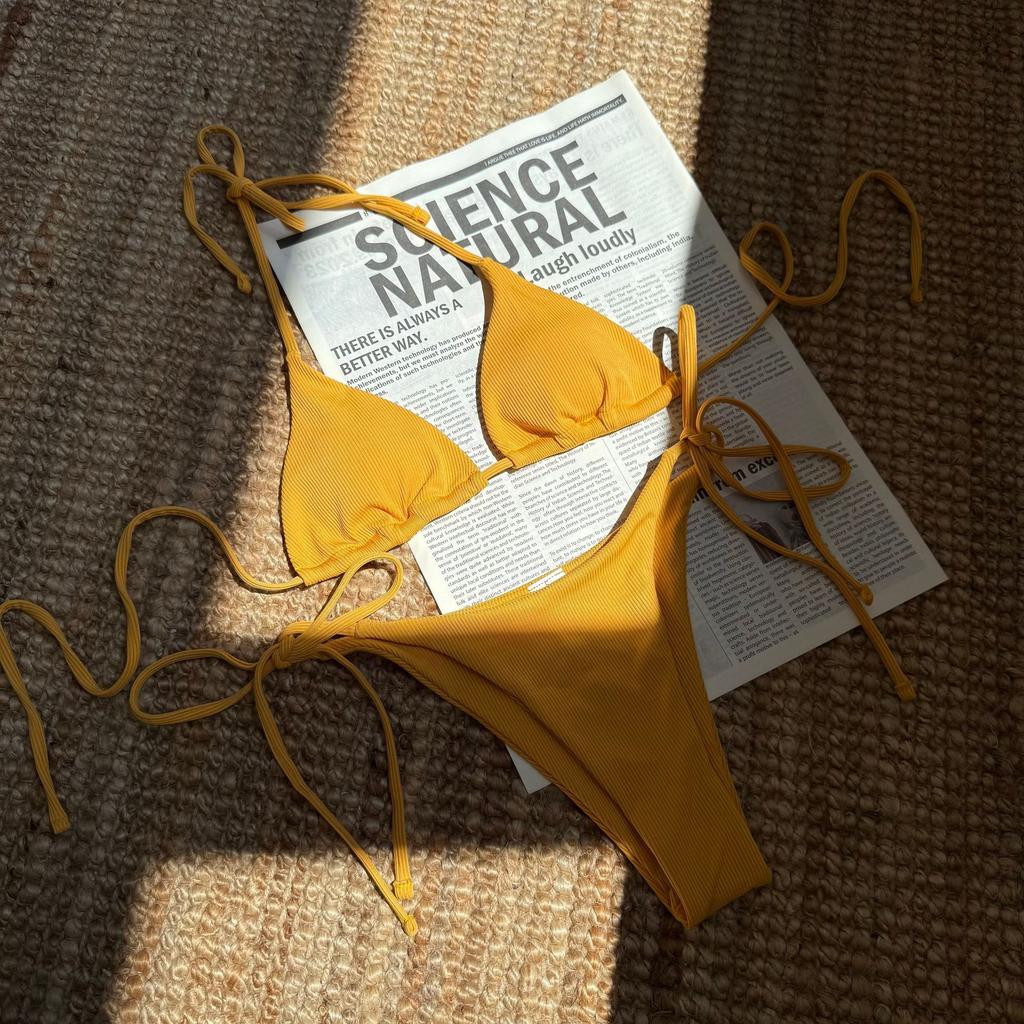 2026 Сексуальный трехточечный купальник-бикини в полоску с разрезом