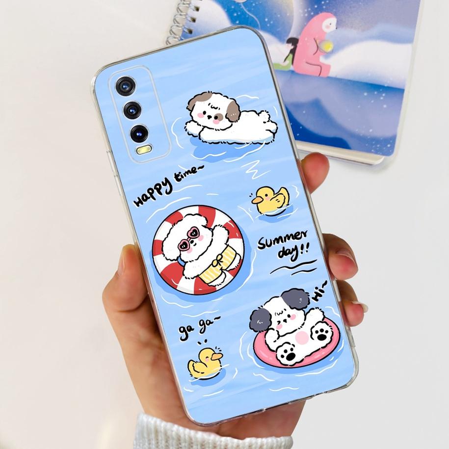 Для Vivo Y11s Y12s Чехол V2028 V2026 V2033 Популярный Цветок Прозрачная Силиконовая Задняя Крышка Для Vivo Y20 Y20i Y20s V2029 V2027 V2032 Funda
