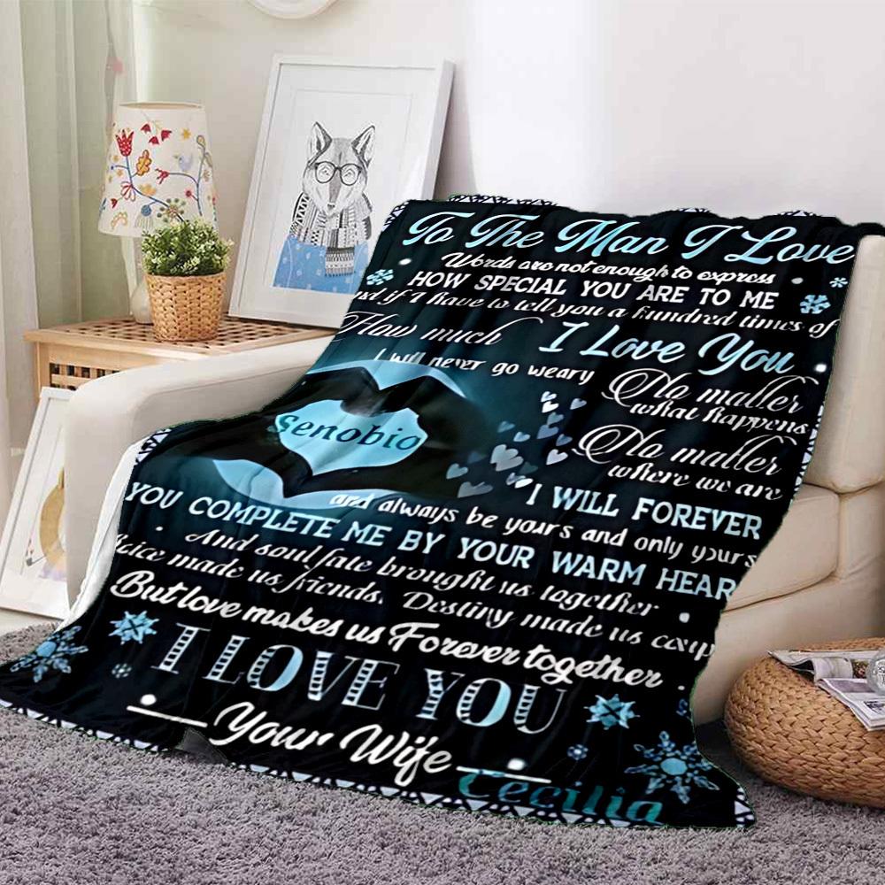 1PC Romantic Gifts for Husband Blanket, Throw For Sofa, Bed, Travel, Printing Blanket With Soft And Warm Fabric yy250918178