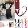 Luxury Liquid Silicone Case with Crossbody Necklace Lanyard Strap For iPhone 16 15 14 Plus 13 12 11 Pro Max 13 12 Mini XR XS X 8 7 Plus SE 2020