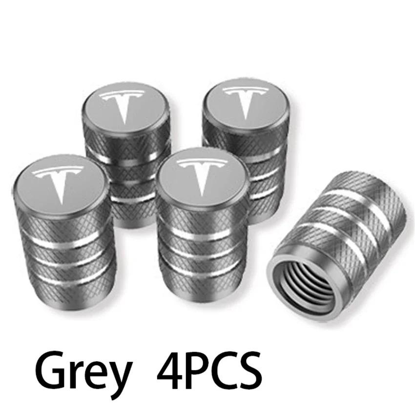 CSNK3 Tesla Model 3 Y S X - 4PCS Aluminum Alloy Tire Valve Stem Caps Covers, Car Wheel Accessories Replacement