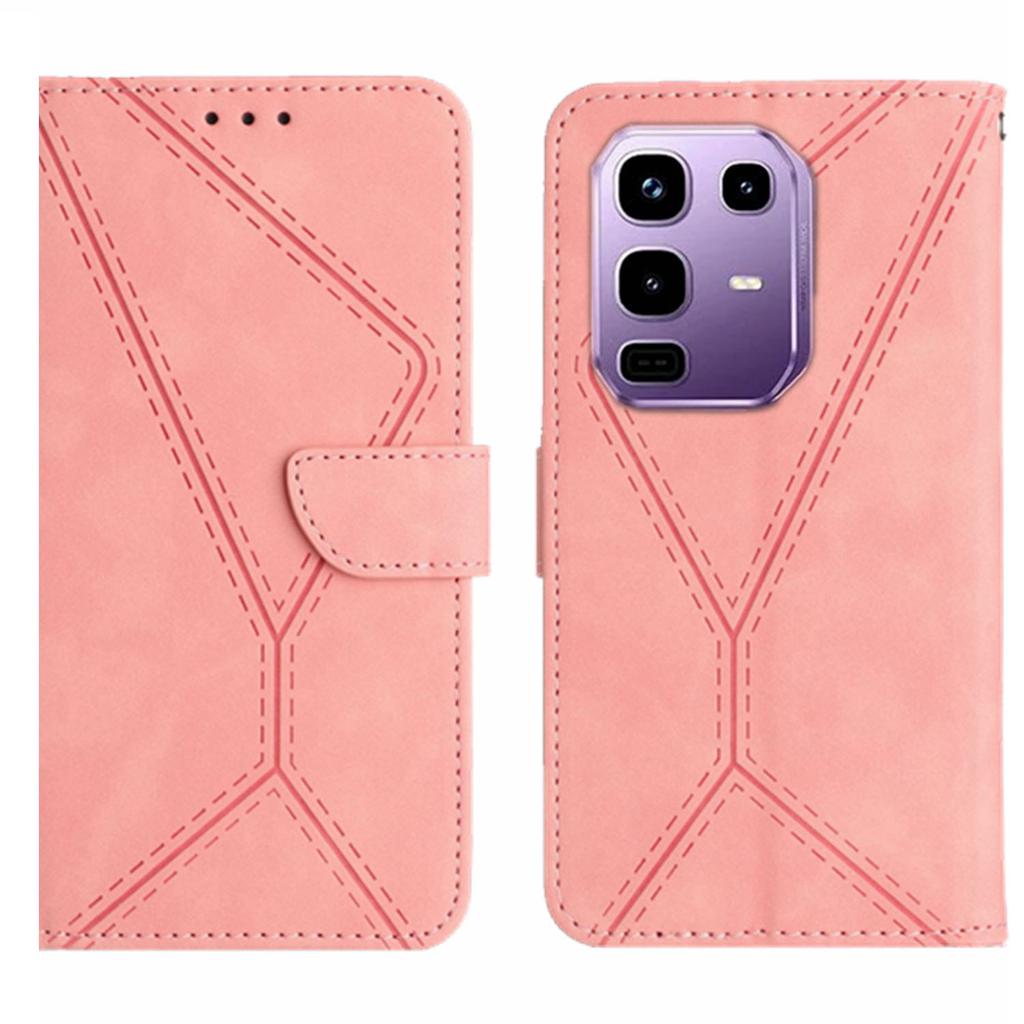 For Infinix Note 50 Pro+ 5G Case Skin Touch Lines Imprinted PU Leather Flip Phone Cover