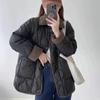 Хлопковая одежда женская короткая осень и зима новая контрастного цвета лацкан свободная утепленная куртка
