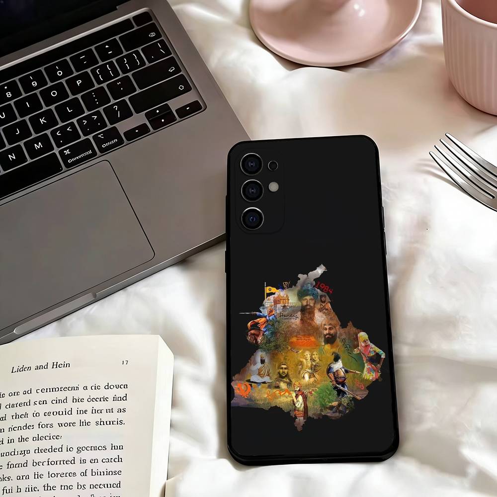 Map Punjab-b Art Phone Case For Samsung S25,S24,S21,S22,S23,S30,Ultra,S20,Plus,Fe,Lite,Note,10,Black Cover