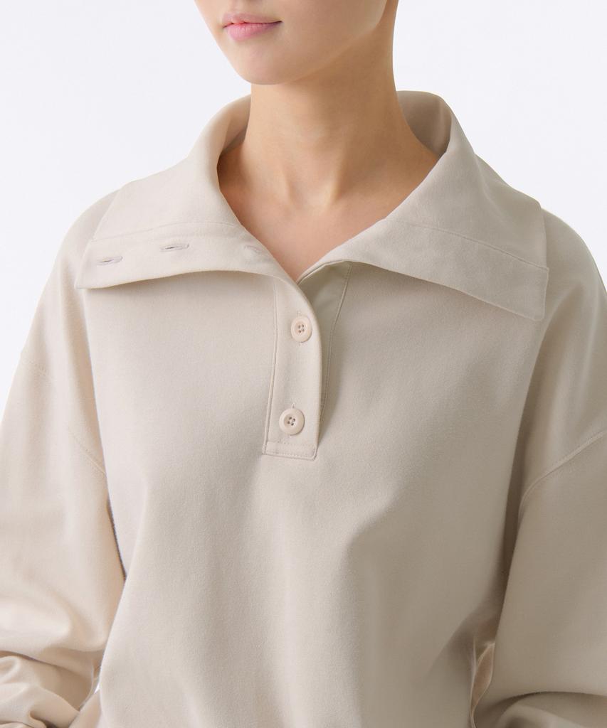 MUSINSA STANDARD WOMAN Женская толстовка с высоким воротником из двойной вязки [Кремовый]