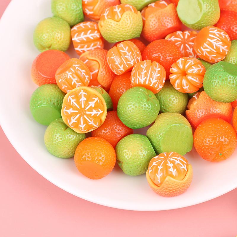 10Pcs Resin Mixed Artificial Orange Fruits Miniature Doll House Accessories