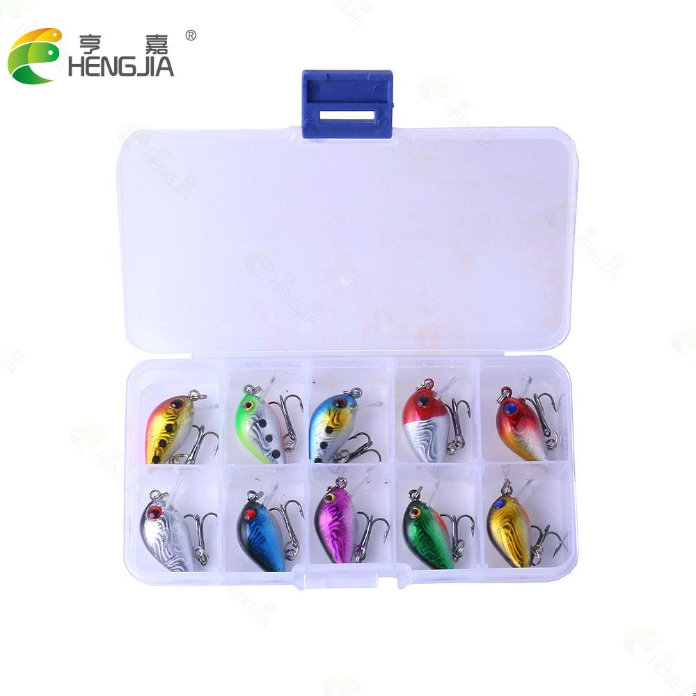 10 шт., мини-кривошип, набор рыболовных приманок, жесткая приманка, воблеры Minnow, бионическая искусственная приманка, мини Crazy Crank Lure