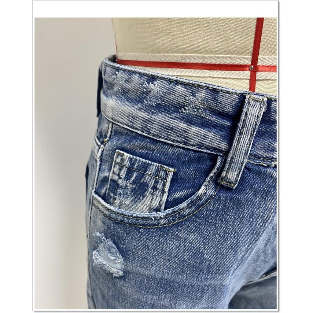 Summer Broken Holes Hot Girl Denim Shorts, Female High Waisted A-line Raw Edge Hot Pants