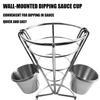 French Fry Holder Stand Cone Shape Metal Wire Basket with Sauce Dippers Cup for Home Parties/Backyard Picnics/Appetizers