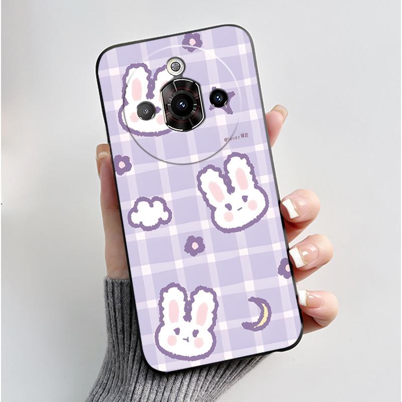 For ZTE Nubia Focus Pro 5G Case Z2351N Luxury Cute Heart Rabbit Soft TPU Silicon Matte Black Phone Casing Shockproof Back Cover
