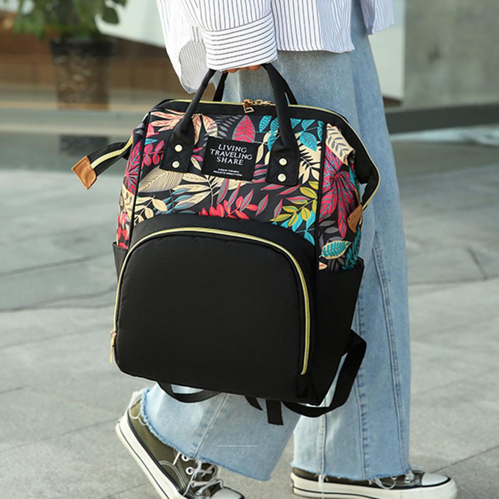 Maternity Travel Bag for Baby Essential Large Capacity Backpack with Anti-theft Back Pocket for Bottle Diapers Milk Powder