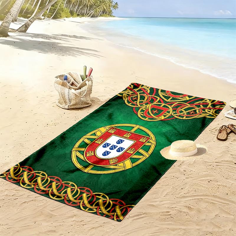 Portuguese Heritage Emblem beach towel Outdoor camping Portable for travel Outdoor pool towel Absorbent bath towel swim beach towel
