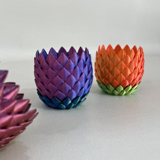 3D-печатный цветочный горшок в виде чешуи дракона с поддоном для комнатных и уличных растений, суккулентов, трав. Горшок-контейнер с дренажными отверстиями для дома, балкона, сада