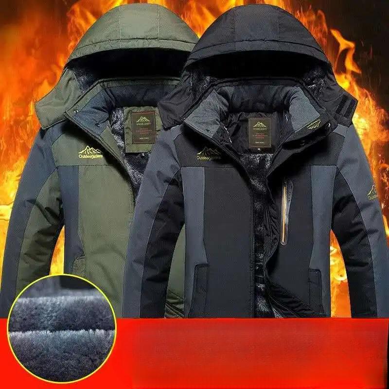 Мужские термальные парки больших размеров зимние куртки водонепроницаемое пальто ветровка куртка толстая защита от холода флисовые пальто Hombre