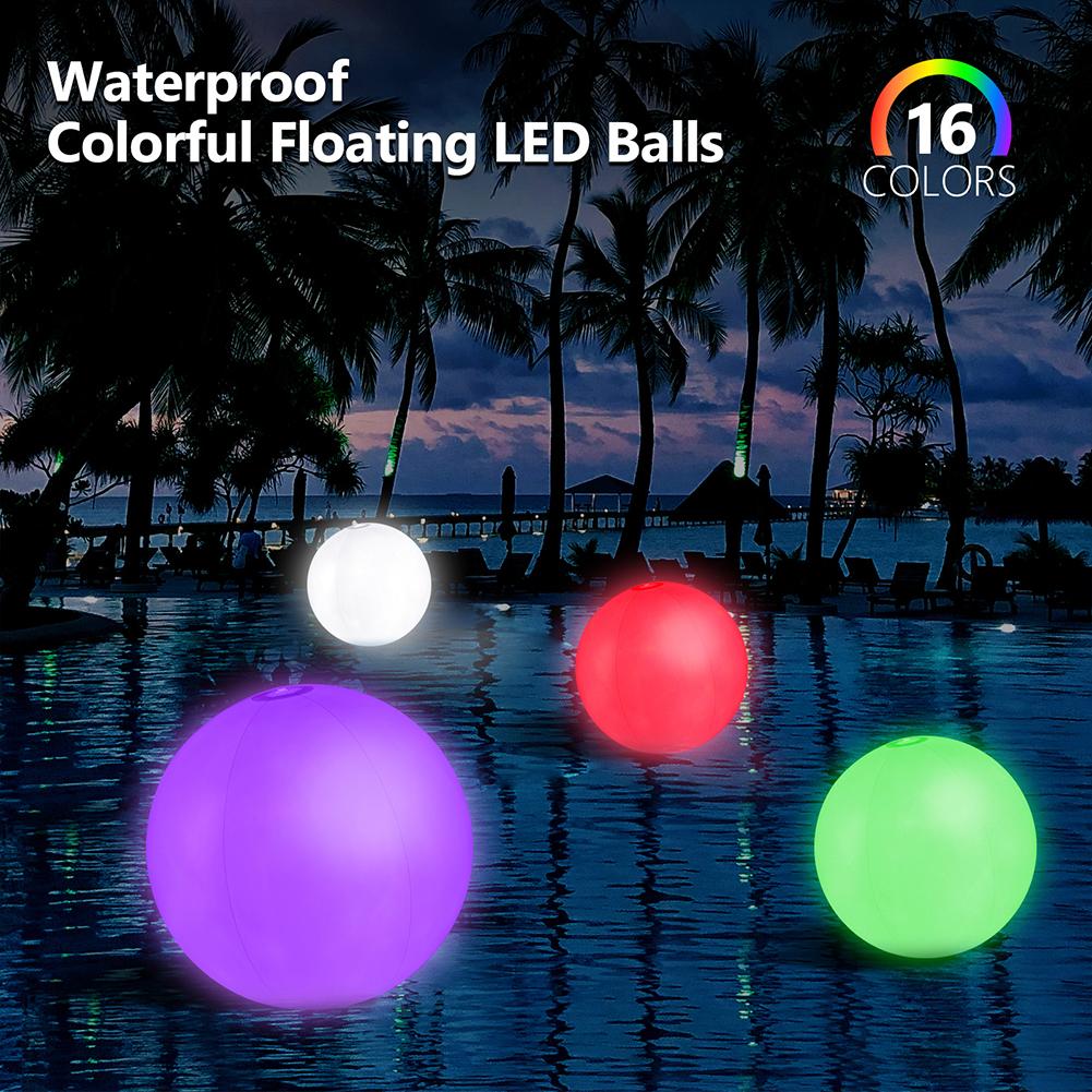 Outdoor LED Garden Ball 16 Colors Inflatable Pool LED Balloon LED Glowing Inflatable Beach Balloon Party Holiday Home Decoration