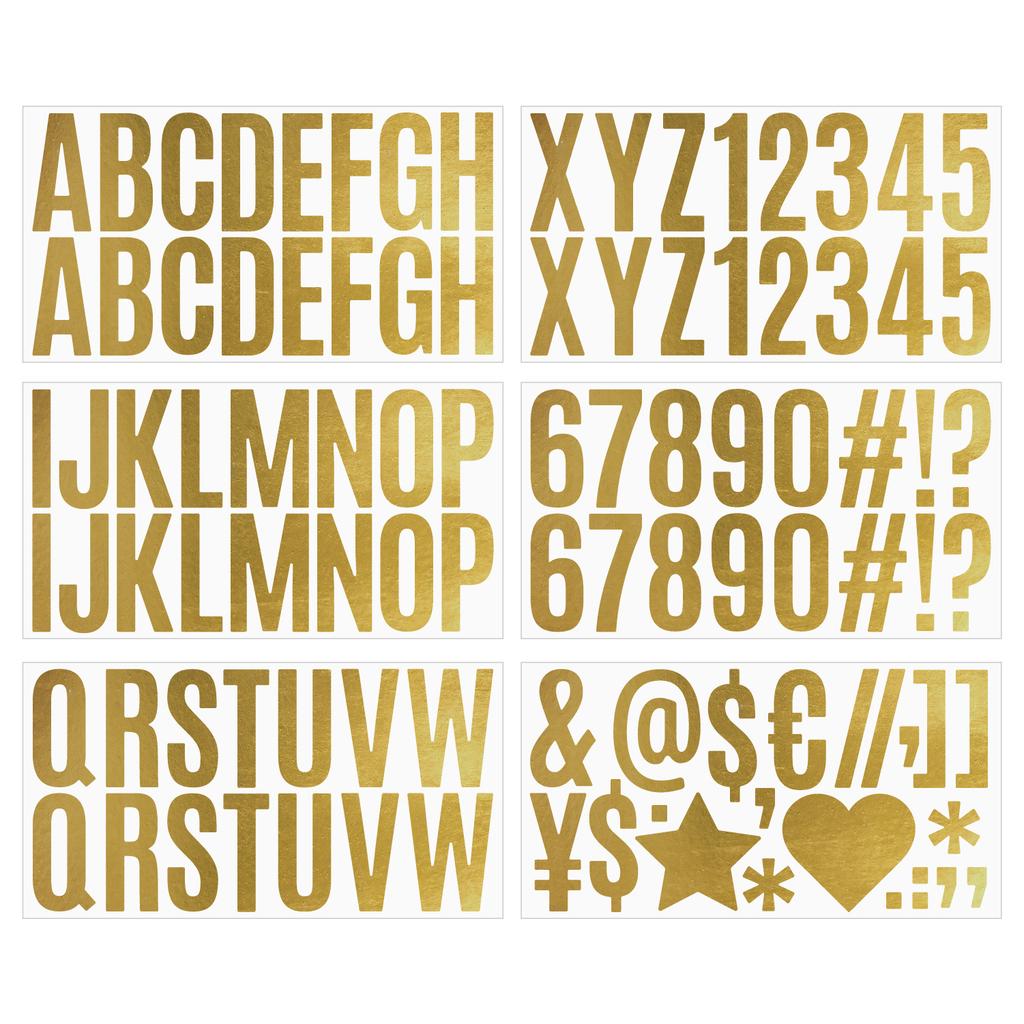 2.5-inch Gold Stamping Letter Sticker Large Alphanumeric Symbol Sticker Self-adhesive DIY Car Mailbox Decoration Sticker