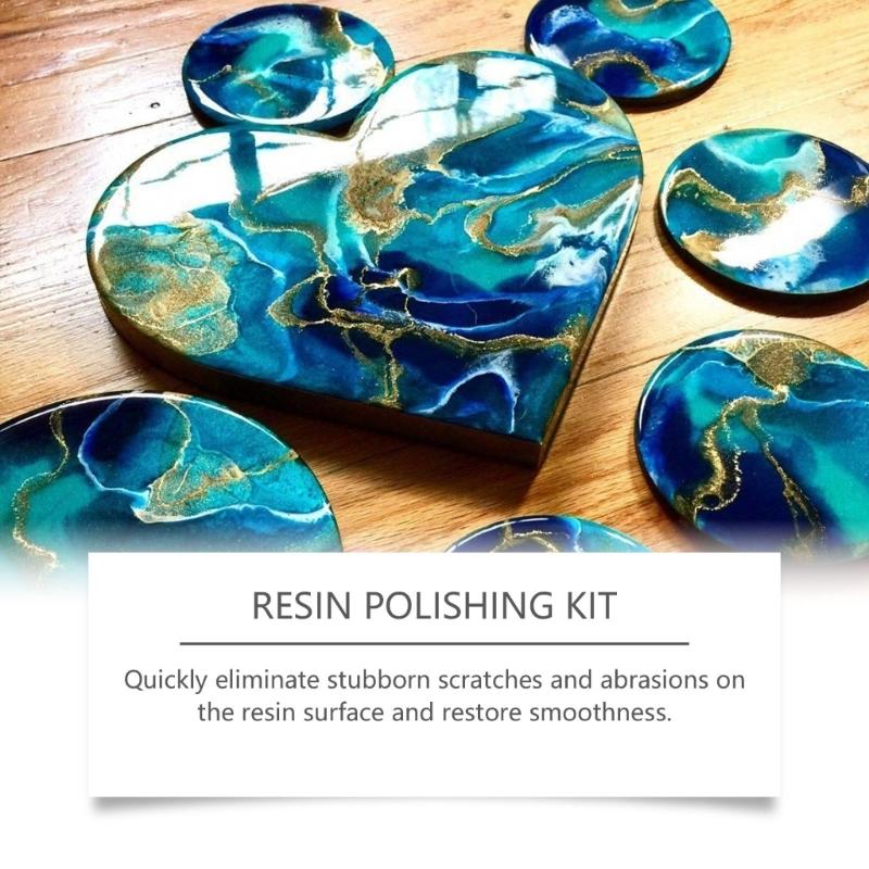 Professional Resin Polishing Set Polish Compound Sandings Sponges Scrapers For DIY Craft Projects And Surfaces Refinishing