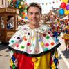 Satin Ruffled Collar Clown Collar Colorful Ball Costume Neckpiece Cosplay Neckwear  Festival