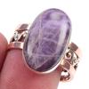 Natural Tiffany Stone Gemstone 925 Sterling Silver Two Tone Ring Size 9.5 d6T63