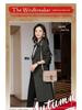 Temperamental Women's Mid-Length Trench Coat - Spring/Autumn 2025 British Style In Ink Green