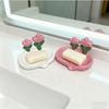 1pc Floral Self-Draining Soap Dish - Durable, Hygienic Bathroom Accessory For Home Decor