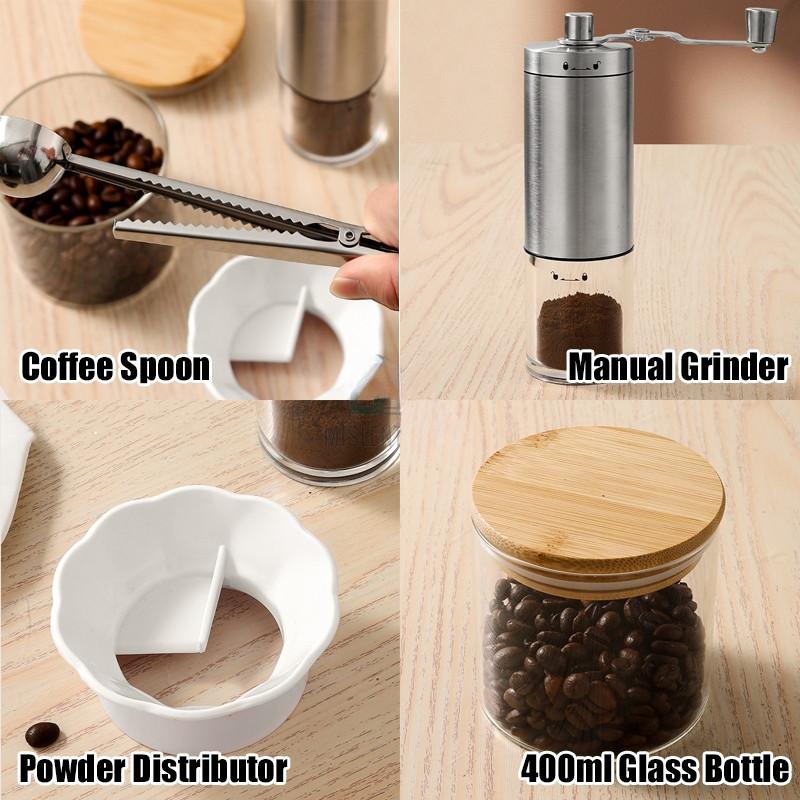 7Pcs Coffee Maker Gift Set Moka Pot Coffee Machine Kit Portable Hand Brew Espresso Coffee Equipment
