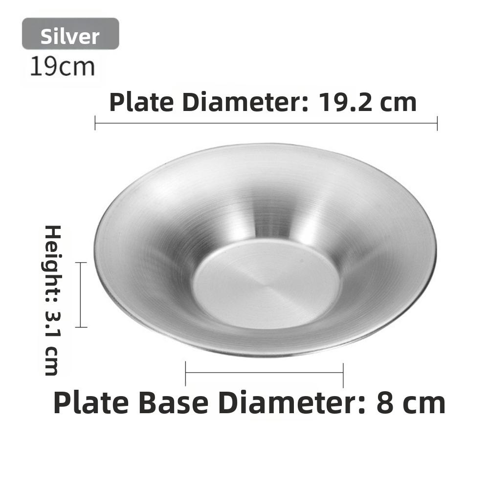 Deepened Design Stainless Steel Plates Gold Silver Color Noodles Bowl Tableware For Dining