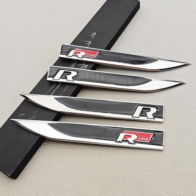 RSQ1 VW 2026 Hot 2pcs 3D Metal Car Letters Logo Rline Fender Side Wing Sticker Emblem Badge For Volkswagen VW Golf 6 7 8 MK6 MK7 MK8