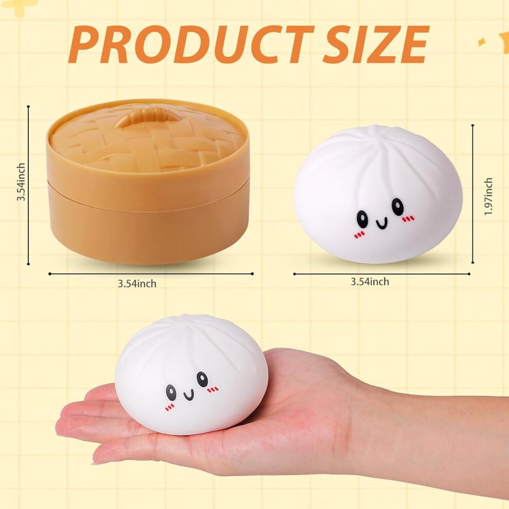 Pekkaxy Squishy Dumpling Stress Balls for Adults & Kids – Fidget Sensory Toy, Squeeze Dough Ball, Stretchy Stress Relief Toy for ADHD – Compatible