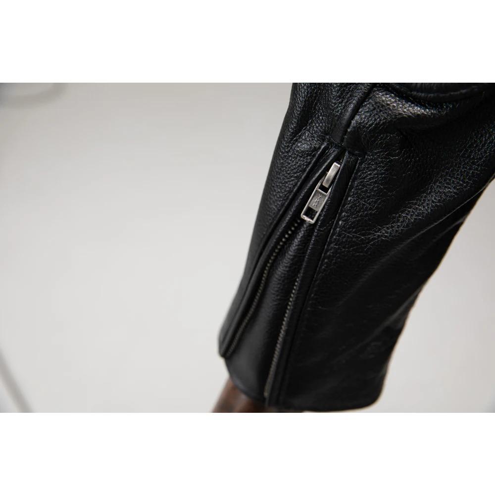 Китайский размер, натуральная кожаная куртка для мужчин, 100% натуральная воловья кожа, натуральная кожа, приталенная мотоциклетная куртка, мужское байкерское пальто, осень M357