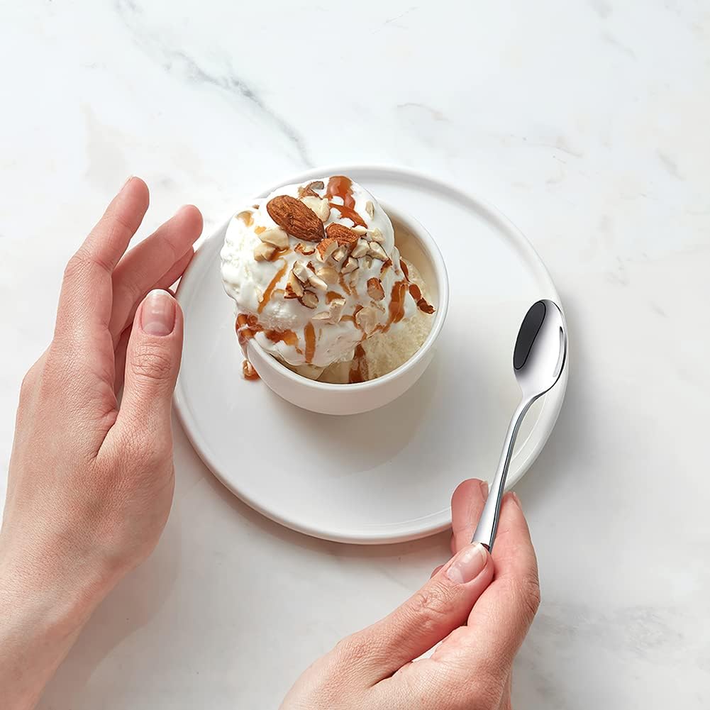 Кофейные ложки IQCWOOD, Мини-ложка для эспрессо, 6 штук, Набор столовых приборов из нержавеющей стали, Столовая ложка для дома, кухни или ресторана, Можно мыть в посудомоечной машине