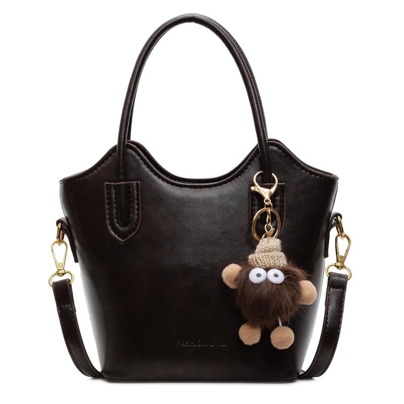 Женская сумка через плечо в стиле ретро, осенне-зимняя, универсальная, новая, вместительная, премиум-класса, переносная сумка-ведро, модная сумка через плечо