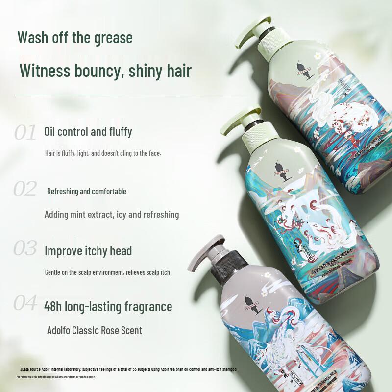 Adolph Tea Seed Oil & Ice Care Silicone-Free Shampoo (Shan Hai Jing Series)