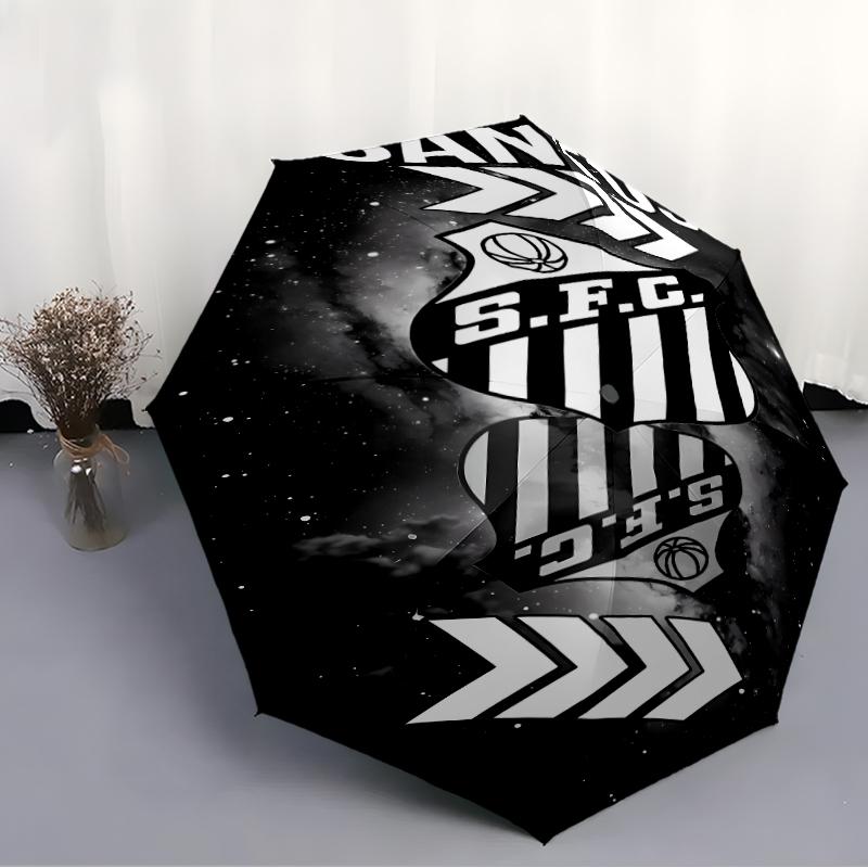 Printed Santos SFC logo Folding Umbrella,Outdoor,Leisure,And Travel Umbrella,Durable Umbrella Fabric,Birthday And Holiday Gift