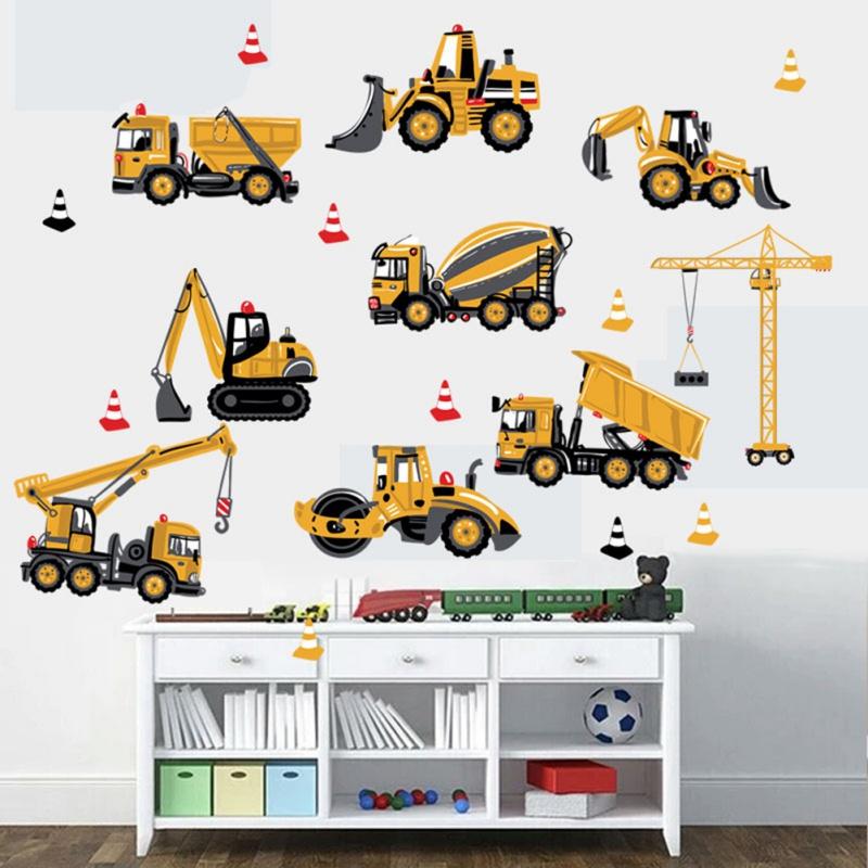 Tractor Engineering Car Pattern Children Room Decoration Cute Kindergarten Wall Decoration Stickers