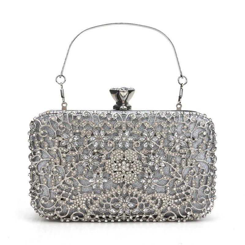 Rhinestone Banquet Bag for Women Sparkly Sequin Wedding Handbag Crystal Clutch Purse Fashion Glitter Shoulder Bag