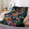1PC Deer Floral Print Print Blanket, Soft Throw Blanket - Warm & Cozy for Couch, Bed, Office, and Travel yy250912228