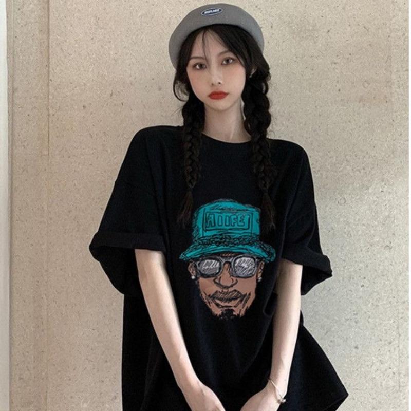 Женская футболка с короткими рукавами, свободный топ в корейском стиле, лето