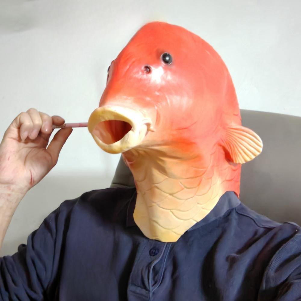 Realistic Latex Fish Masks for Adults Animal Head Mask Halloween Costume Headwear Props Masquerade Party Dress Up Decors