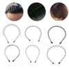 Повязка на голову черная модная изысканная простая металлическая для бега спорта макияжа 6 шт.