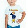 Enfants dessin animé pompier Sam imprimé été Casual confortable coton col rond t - shirt à manches courtes