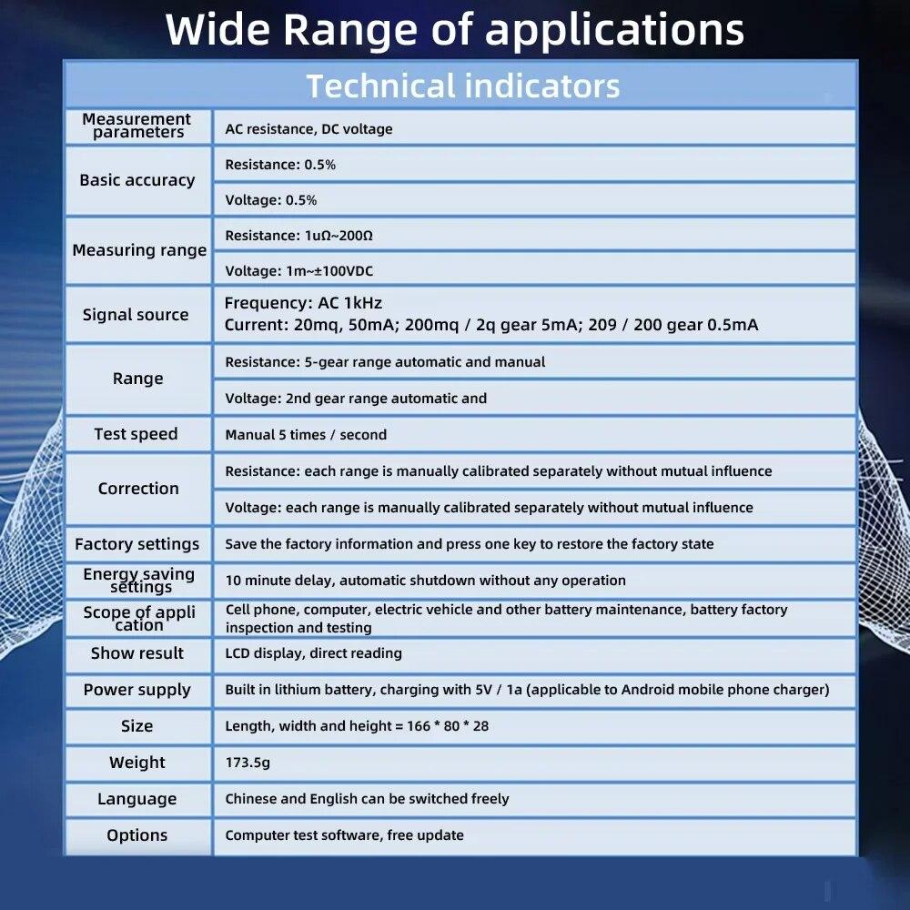 RC3563 Battery Voltage Internal Resistance Tester High-precision Trithium Lithium Iron Phosphate 18650 Battery Tester True 4wire