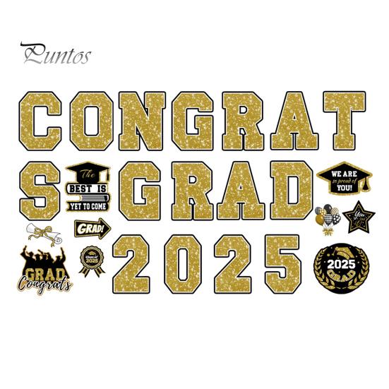 Магниты на автомобиль с надписью «Выпускной 2025» Поздравляем выпускников Магнитные наклейки Тематические магниты для декора гаражных ворот Холодильник