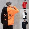 Men Teen's Smiling Face Print Hoodie Oversize Hooded Sweatshirt Pullover Tops Coat