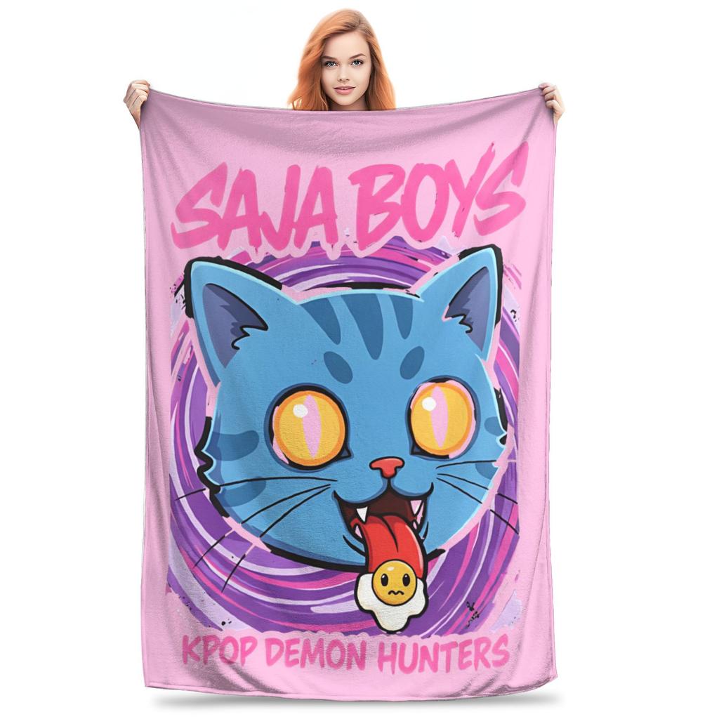 Kpop Demon Hunters Zoey Huntrix Blankets Coral Fleece Plush Super Soft Throw Blanket for Bedding Couch Bedroom Quilt
