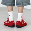 Нишевые ретро красные тонкоподошвенные яблочные туфли мужские пара шнурков универсальные спортивные и повседневные на плоской подошве парные немецкие тренировочные туфли