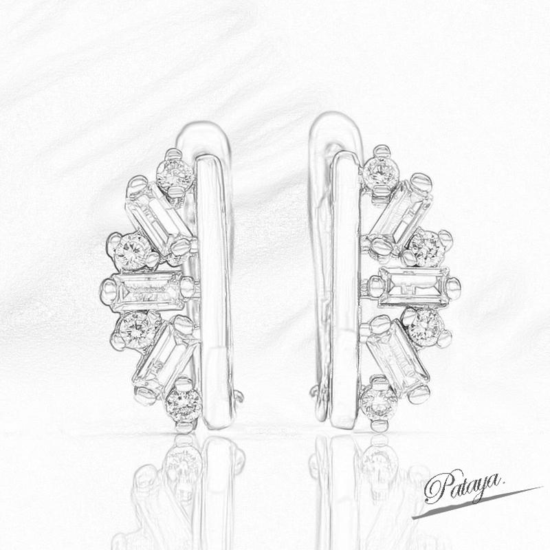 PATAYA Серьги квадратного типа из розового золота с белым искусственным цирконом, свежие и оригинальные серьги